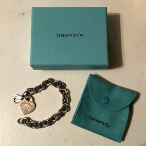 Tiffany & Co. Sterling Silver Heart Charm bracelet